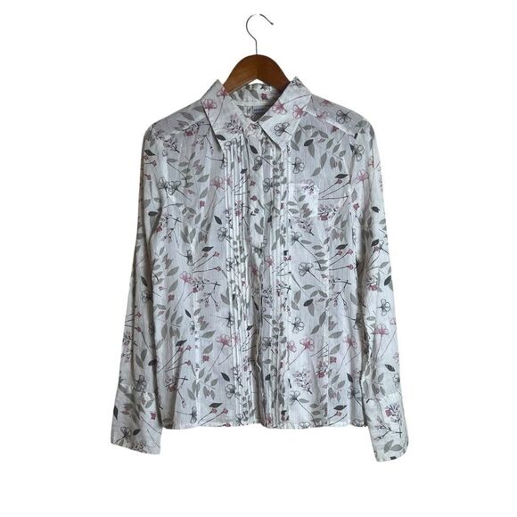 Nevada floral 100% cotton button down blouse - Picture 1 of 8